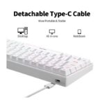 Clavier Gaming Mécanique H61K RGB - Blanc - Blue Switch – Image 2