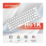 Clavier Gaming Mécanique H61K RGB - Blanc - Blue Switch – Image 3