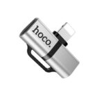 Adaptateur IPhone HOCO LS20 Vers Double Convertisseur Audio 2en1 - Silver